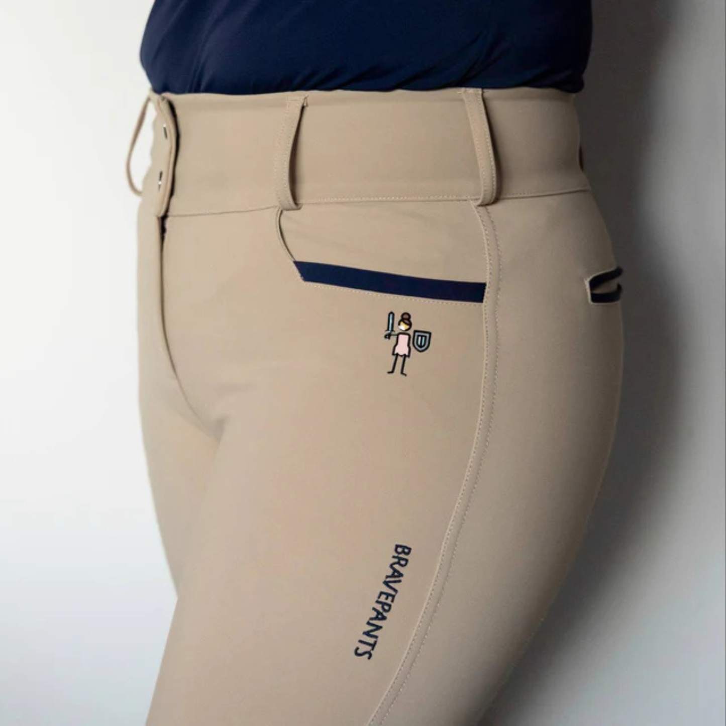 The Brave Pants Co. DW Endura Basic-B Breech Navy Trim - Knee Grip