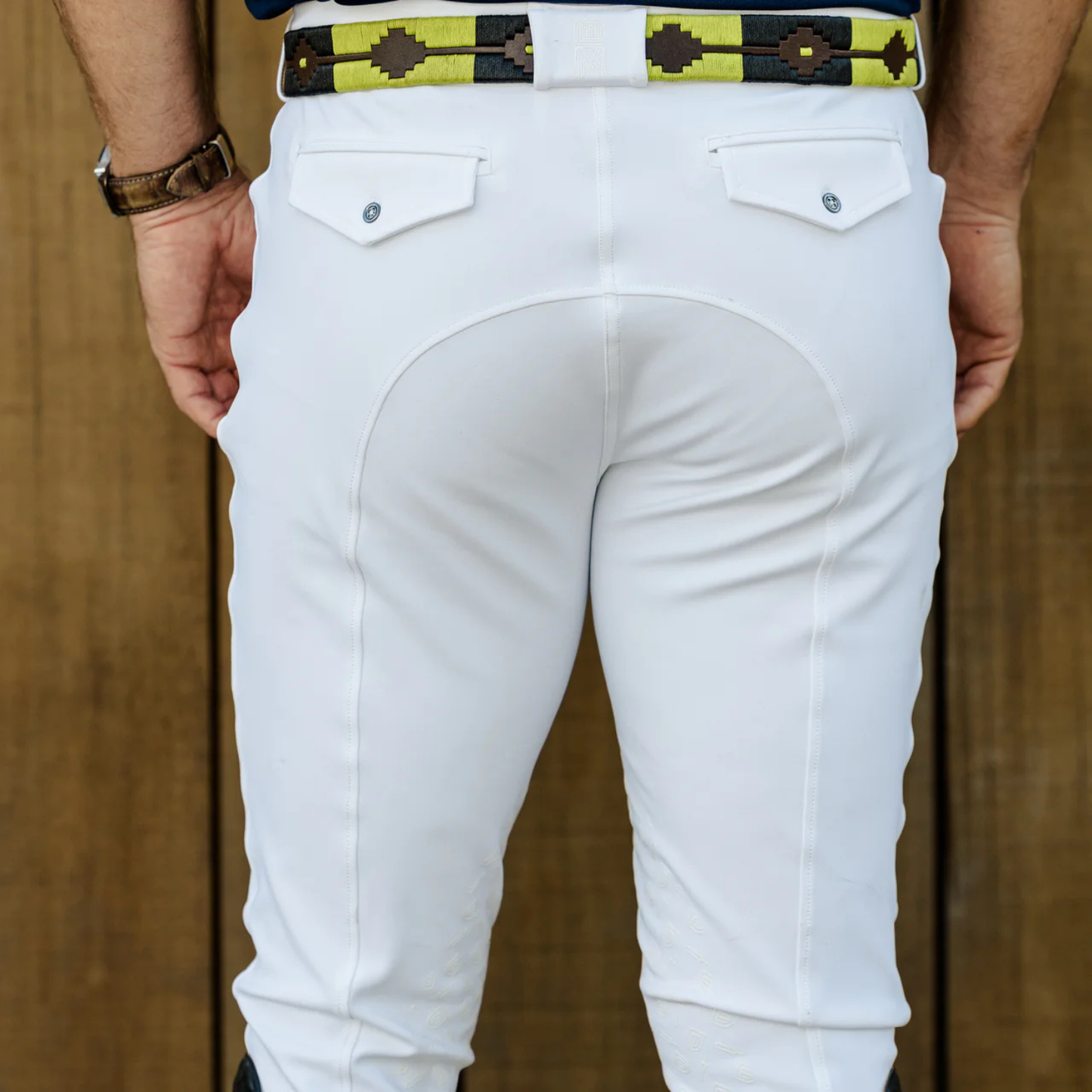 The Brave Pants Co. Mens Endura Competition White Breech - Knee Patch