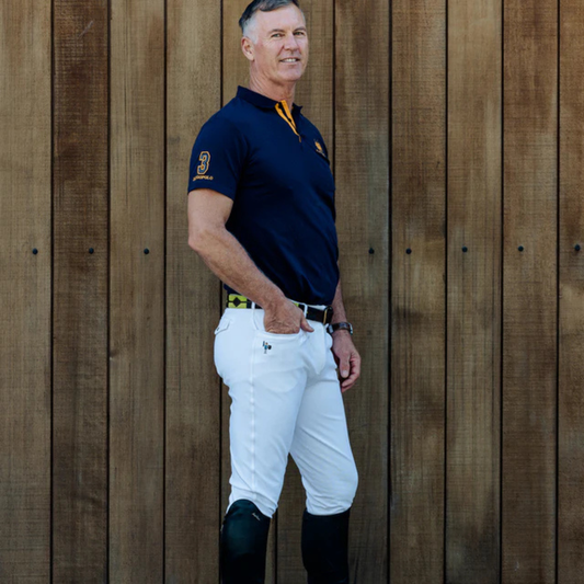 The Brave Pants Co. Mens Endura Competition White Breech - Knee Patch