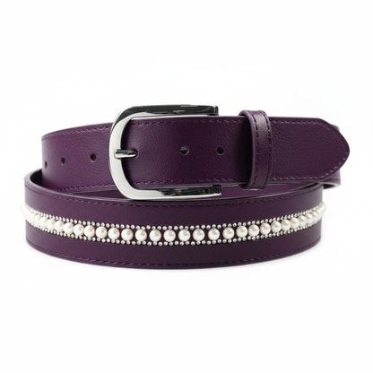 Cavaleira Equestrian Elegant Leather Belt - Dark Purple