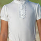 GiddyUp Ladies Zoe Lace Front White Ruffle Show Shirt