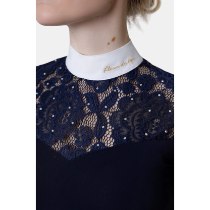 Fleur De Lys Cristall SS Competition Shirt - Navy - ON ORDER - DUE MID AUGUST