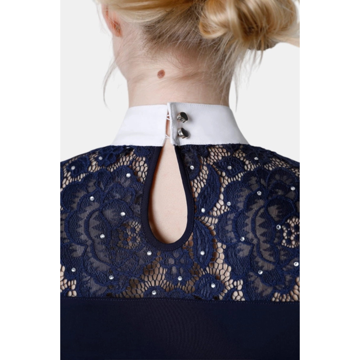Fleur De Lys Cristall SS Competition Shirt - Navy - ON ORDER - DUE MID AUGUST