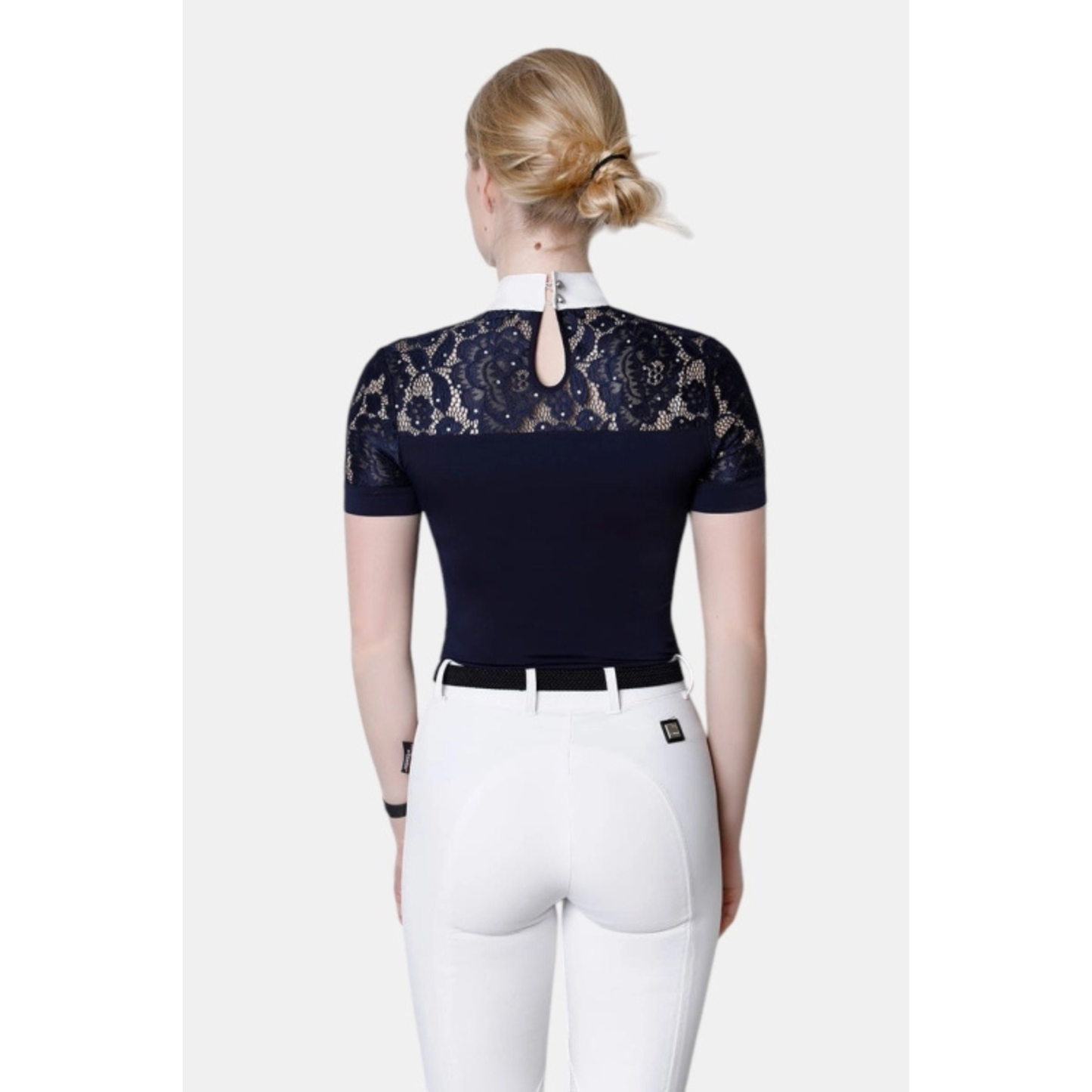 Fleur De Lys Cristall SS Competition Shirt - Navy - ON ORDER - DUE MID AUGUST