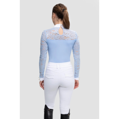 Fleur De Lys Cristall LS Competition Shirt - Blue - ON ORDER - DUE MID AUGUST