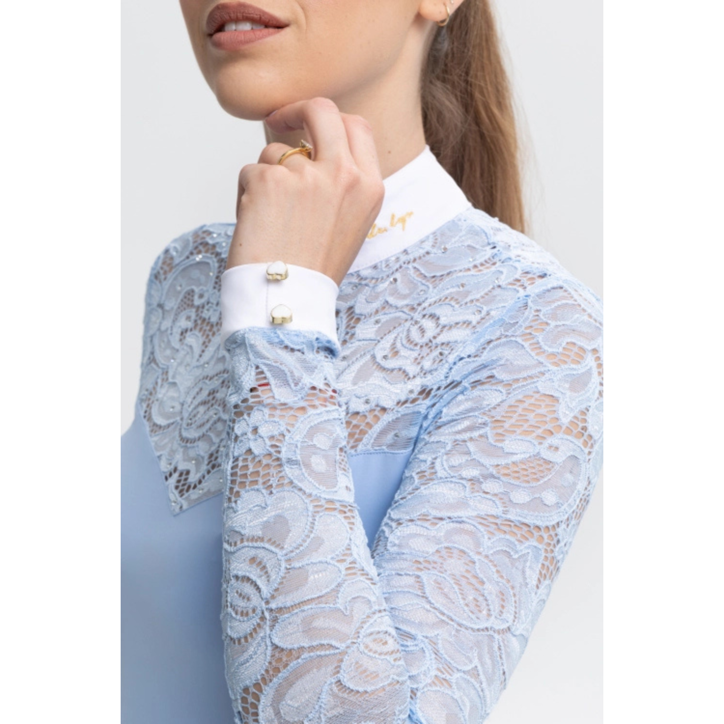 Fleur De Lys Cristall LS Competition Shirt - Blue - ON ORDER - DUE MID AUGUST