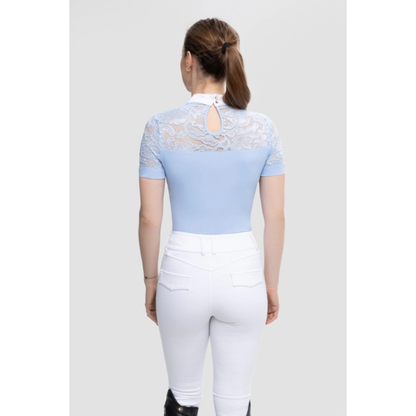 Fleur De Lys Cristall SS Competition Shirt - Blue - ON ORDER - DUE MID AUGUST