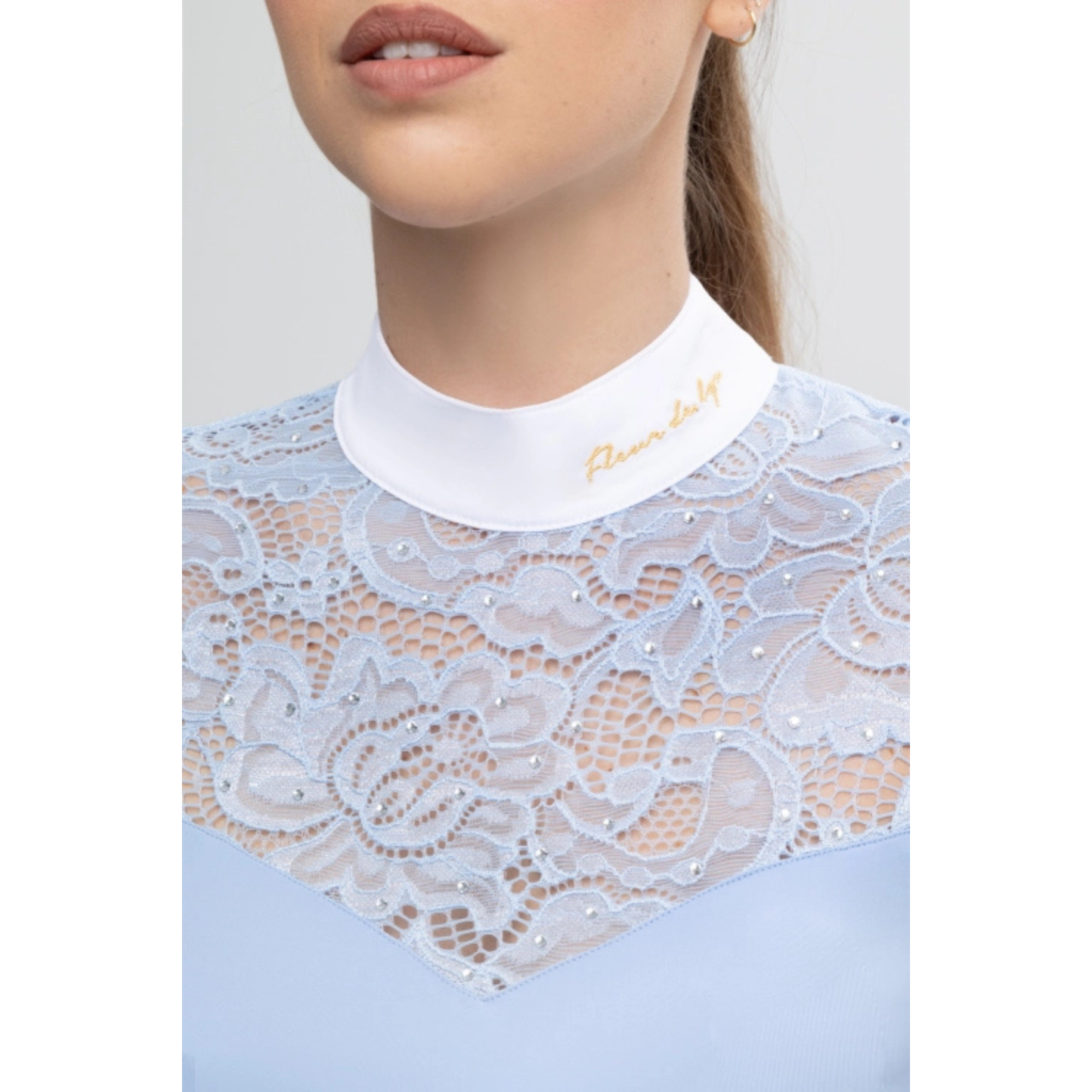 Fleur De Lys Cristall LS Competition Shirt - Blue - ON ORDER - DUE MID AUGUST