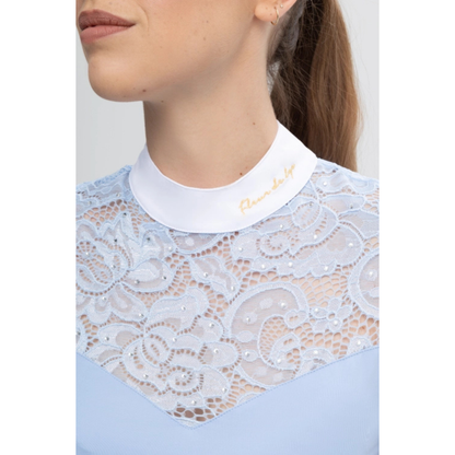 Fleur De Lys Cristall SS Competition Shirt - Blue - ON ORDER - DUE MID AUGUST