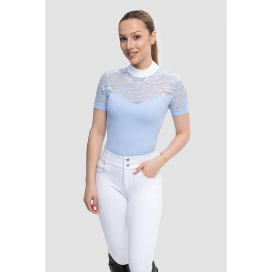 Fleur De Lys Cristall SS Competition Shirt - Blue - ON ORDER - DUE 18/08/26