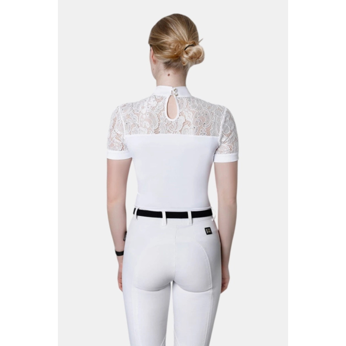 Fleur De Lys Cristall SS Competition Shirt - White - ON ORDER - DUE MID AUGUST