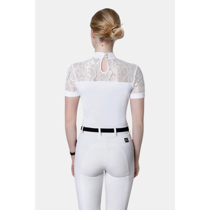 Fleur De Lys Cristall SS Competition Shirt - White - ON ORDER - DUE MID AUGUST