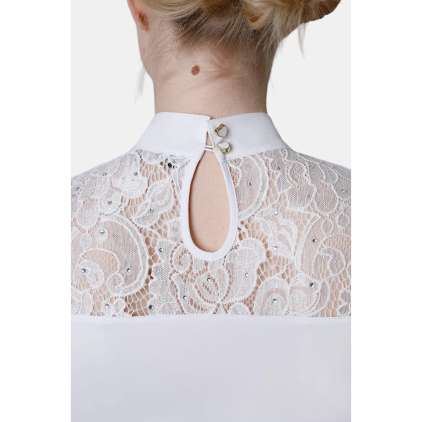 Fleur De Lys Cristall SS Competition Shirt - White - ON ORDER - DUE MID AUGUST