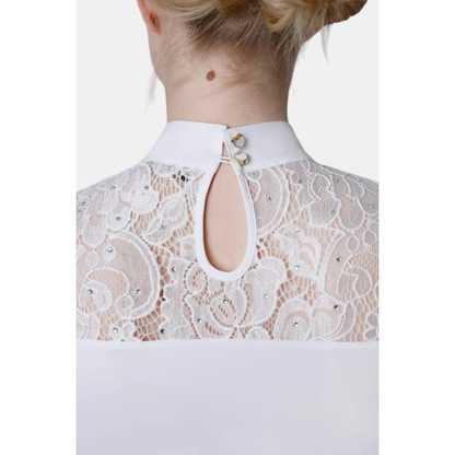 Fleur De Lys Cristall SS Competition Shirt - White - ON ORDER - DUE MID AUGUST