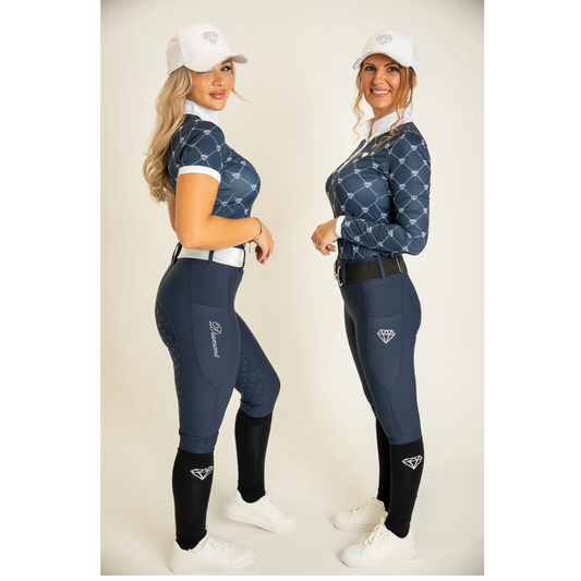 Diamont Equestrian LuxLeggings Riding Leggings - Size XS Navy Only