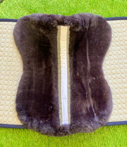 Mattes Eurofit Dressage SaddlePad - Navy Quilt - Sheepskin Top & Bottom - Medium