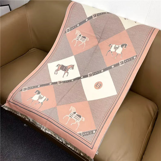 EULA Horse Design Cashmere Blend Pashmina/Shawl - 180x65cm