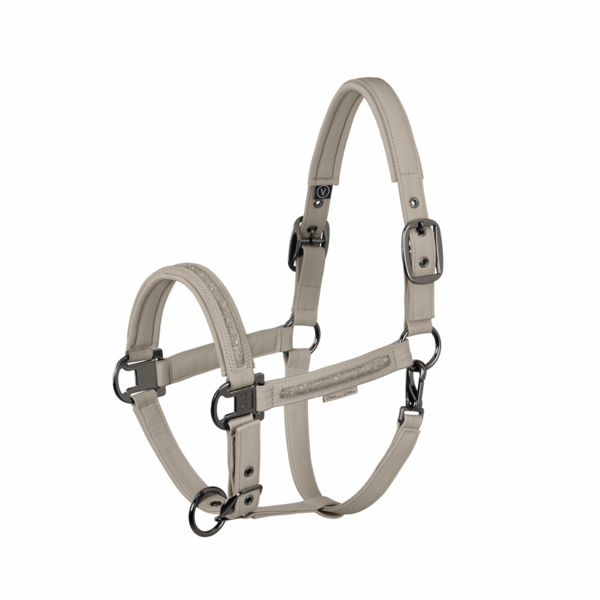 Eskadron Faux Leather Jewel Halter Platinum