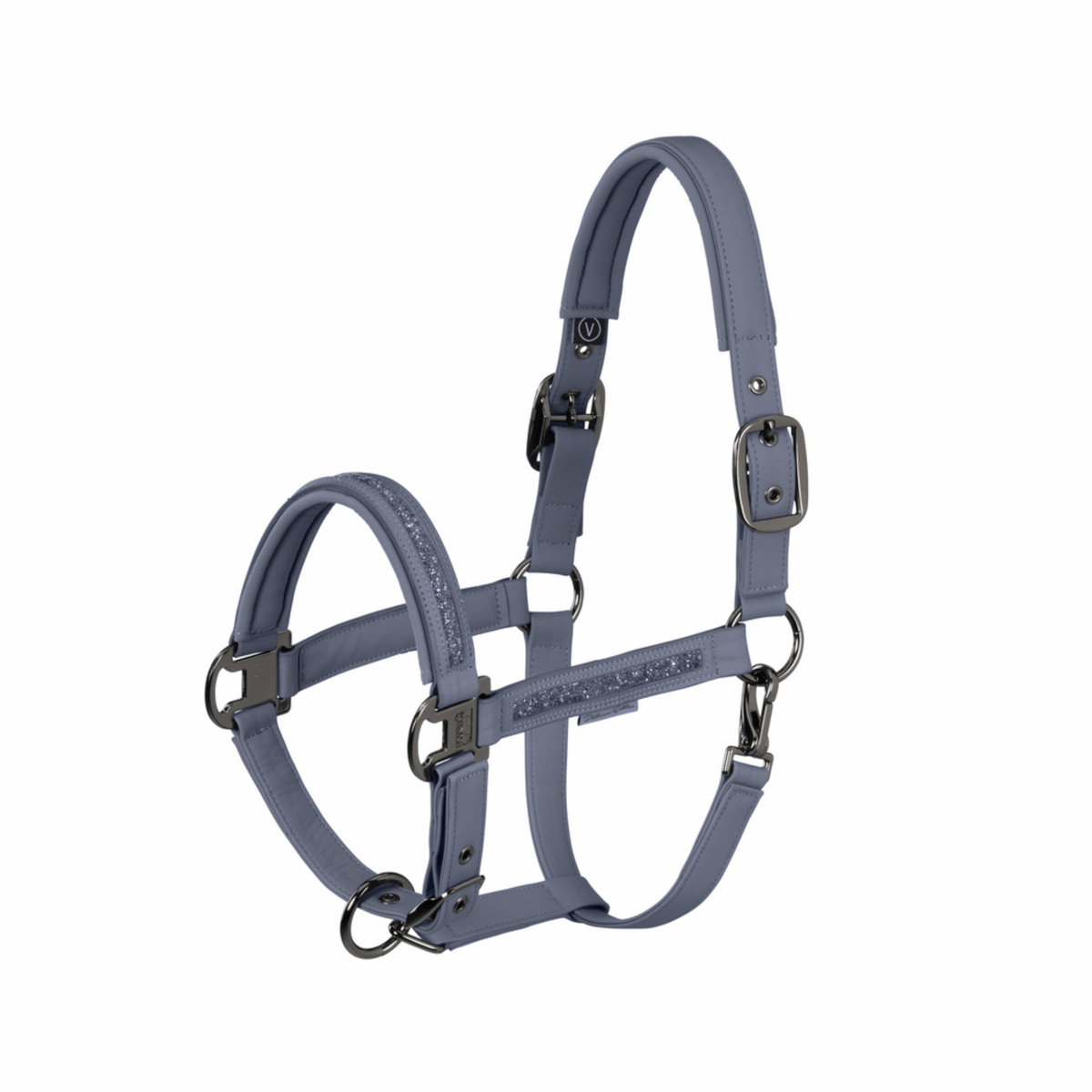 Eskadron Faux Leather Jewel Halter Platinum