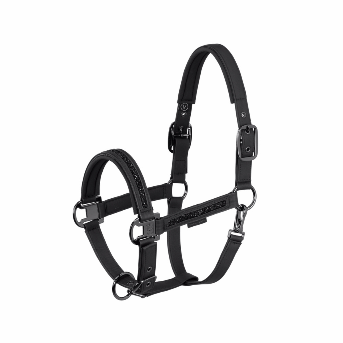 Eskadron Faux Leather Jewel Halter Platinum
