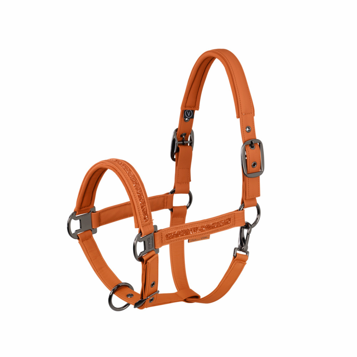 Eskadron Faux Leather Jewel Halter Platinum