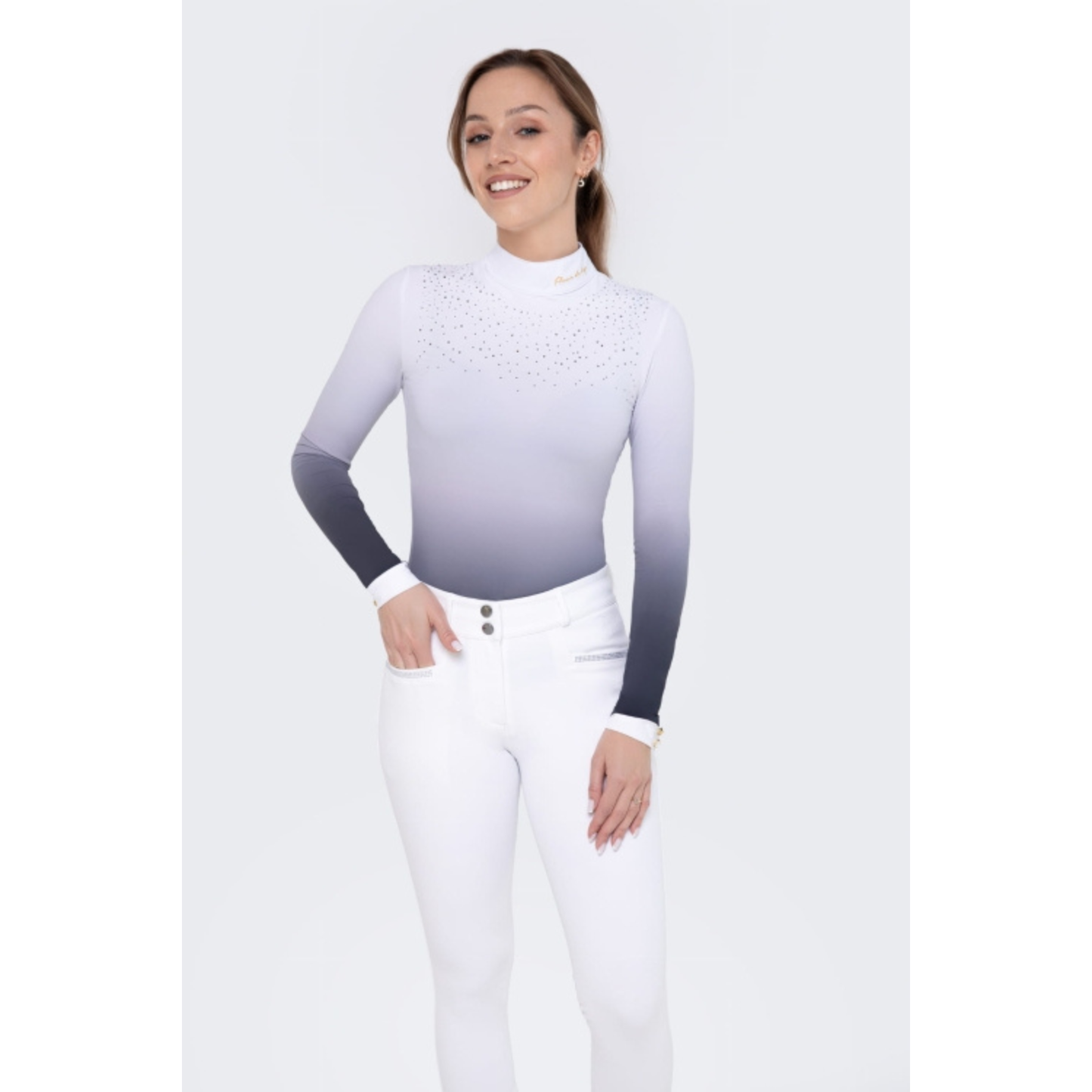 Fleur De Lys Bellflower LS Shirt - White Ombre