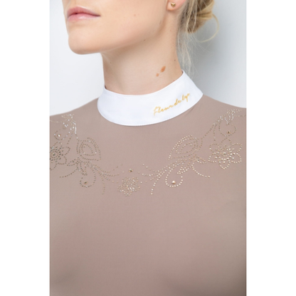 Fleur De Lys Gerbera Long Sleeve Shirt - Dark Beige