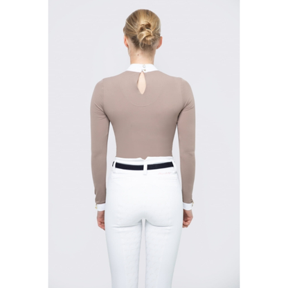 Fleur De Lys Gerbera Long Sleeve Shirt - Dark Beige