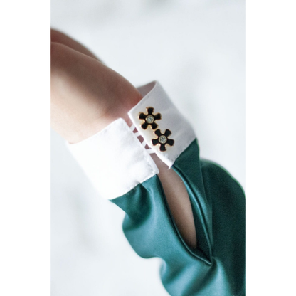 Fleur De Lys Holly LS Shirt - Emerald Green