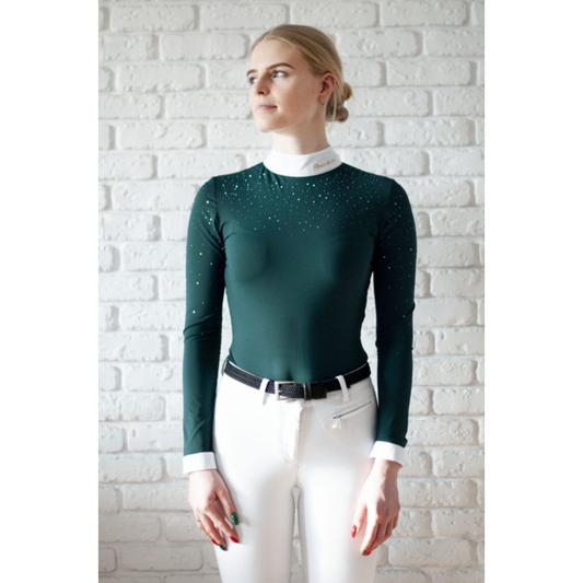 Fleur De Lys Holly Long Sleeve Shirt - Emerald Green
