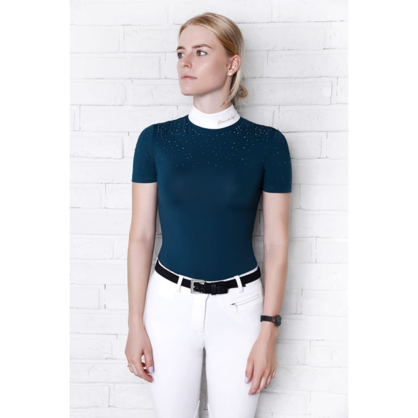 Fleur De Lys Holly Short Sleeve Shirt - Emerald Green