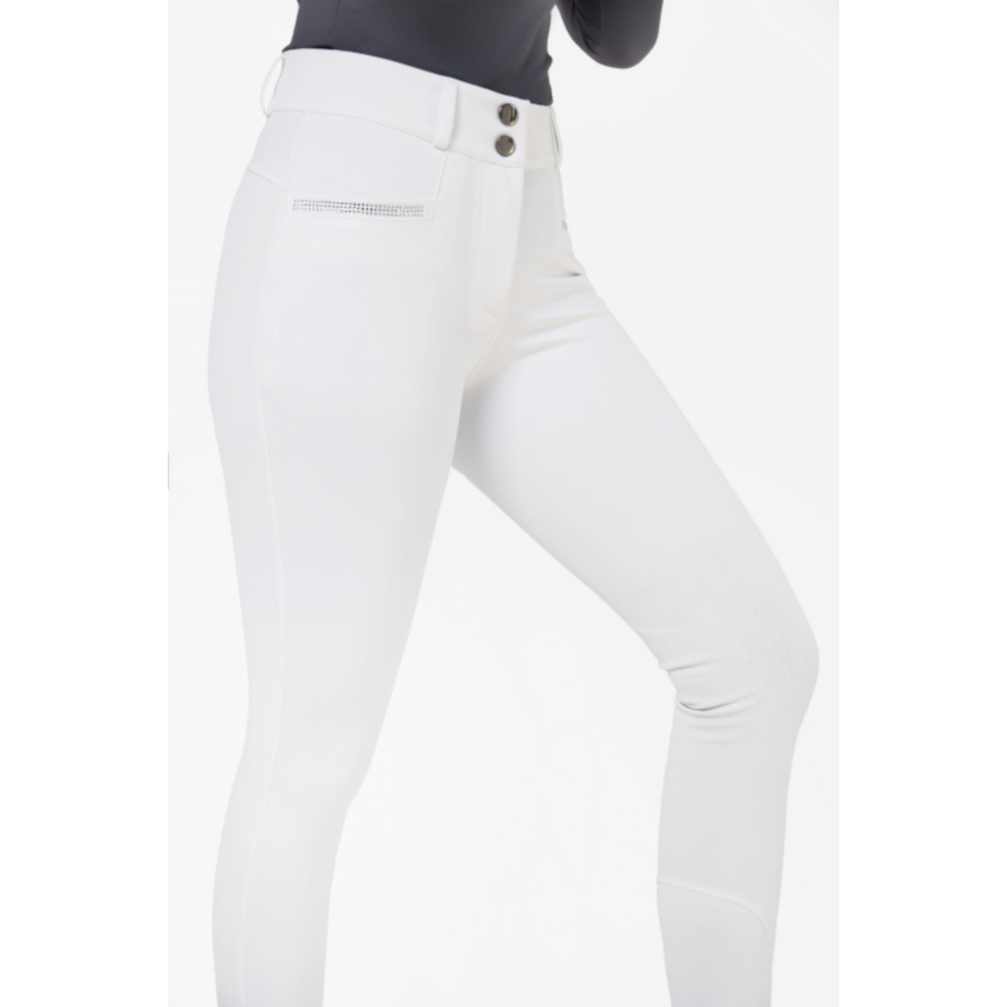Fleur De Lys Womans Maple Knee Grip Breeches - White