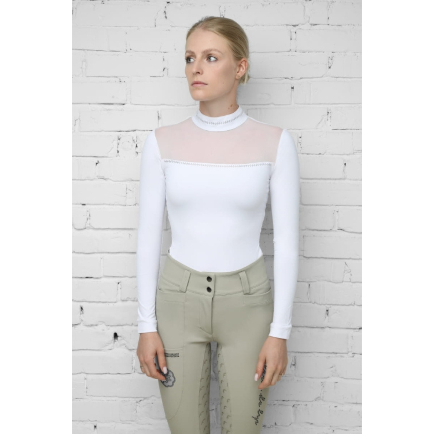 Fleur De Lys Petunia Long Sleeve Shirt - White