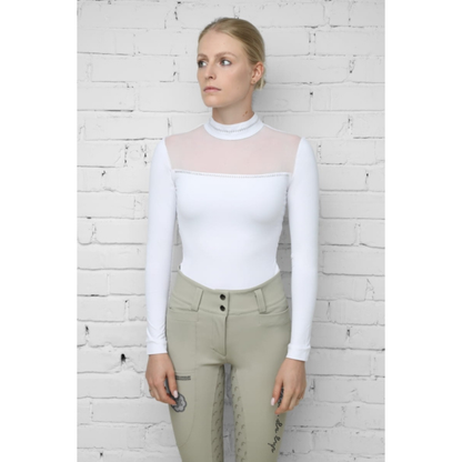 Fleur De Lys Petunia Long Sleeve Shirt - White