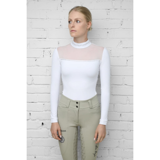 Fleur De Lys Petunia Long Sleeve Shirt - White