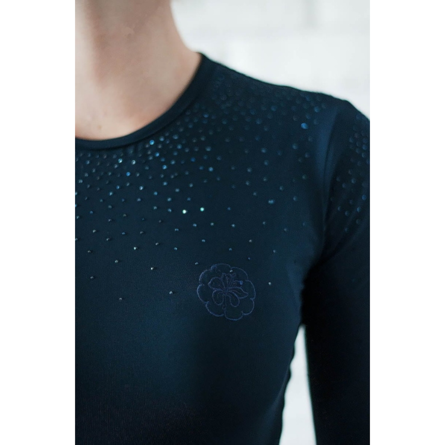 Fleur De Lys Rose LS Training Shirt - Navy