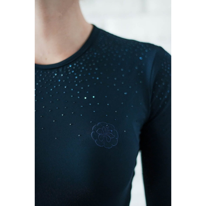 Fleur De Lys Rose LS Training Shirt - Navy