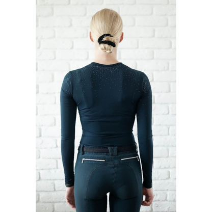 Fleur De Lys Rose LS Training Shirt - Navy