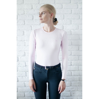 Fleur De Lys Rose Long Sleeve Training Shirt - Pink