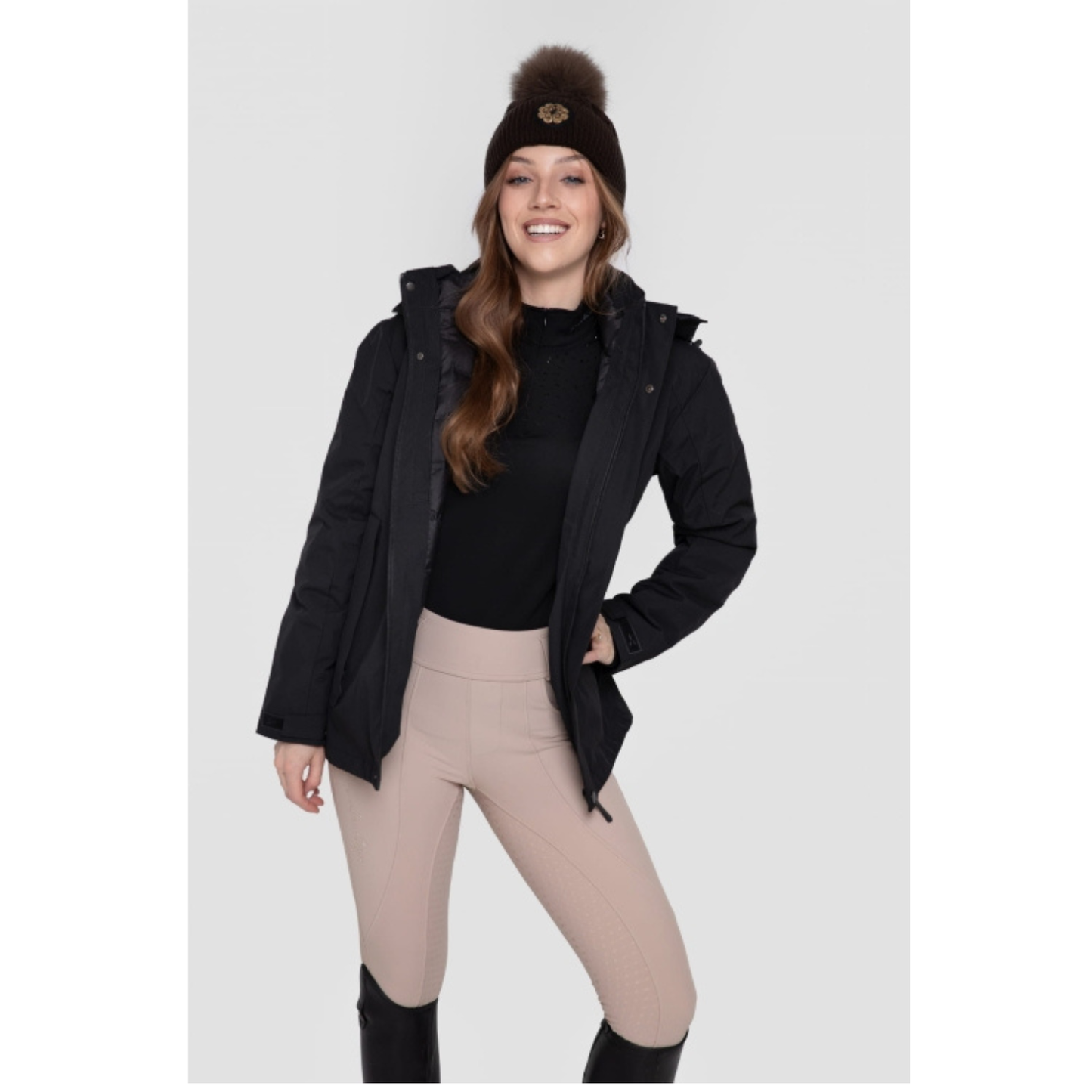 Fleur De Lys Aspen Winter Riding Jacket 2-in-1 - Black