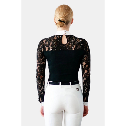Fleur De Lys Cristall LS Competition Shirt - Black