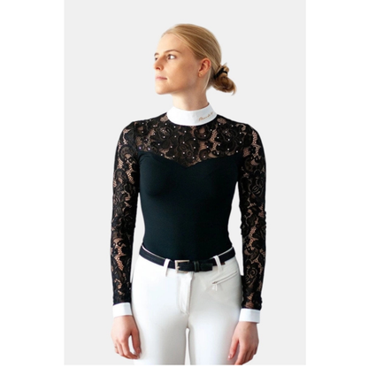Fleur De Lys Cristall LS Competition Shirt - Black