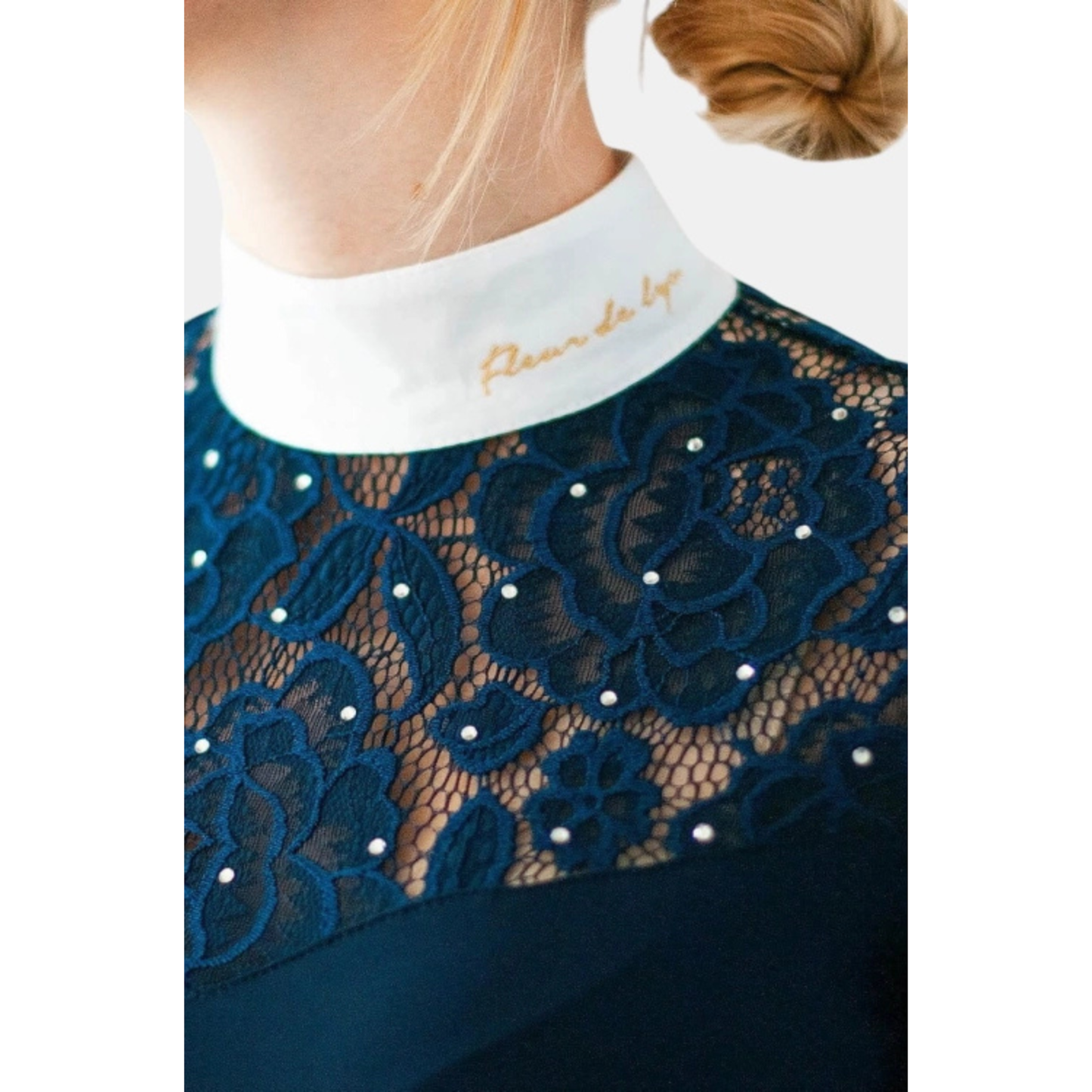 Fleur De Lys Cristall LS Competition Shirt - Navy
