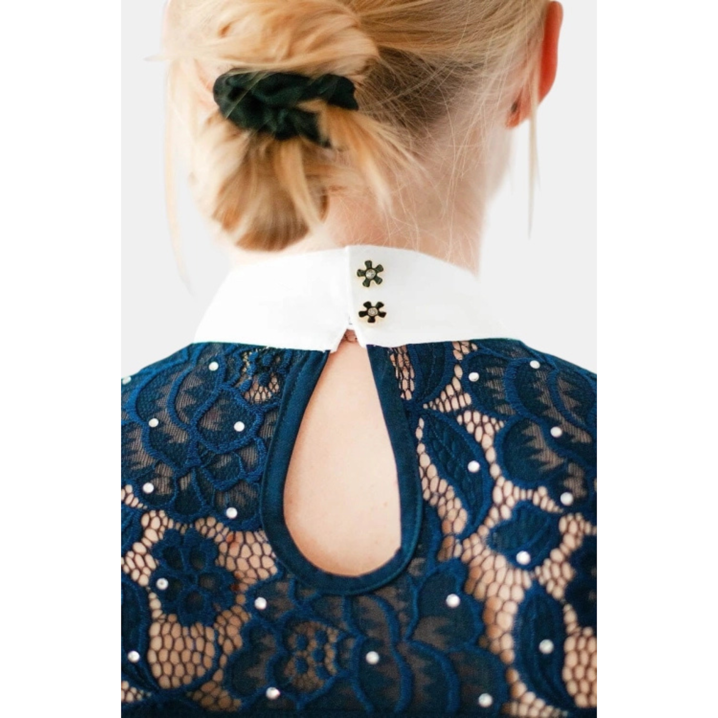 Fleur De Lys Cristall LS Competition Shirt - Navy