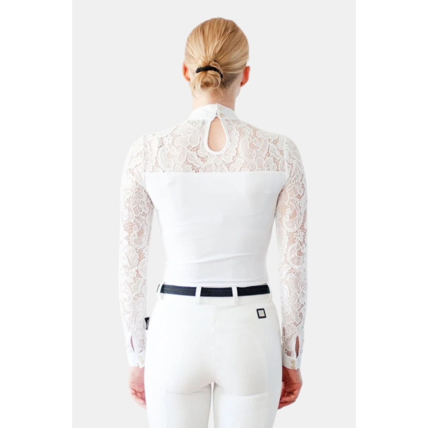 Fleur De Lys Cristall LS Competition Shirt - White