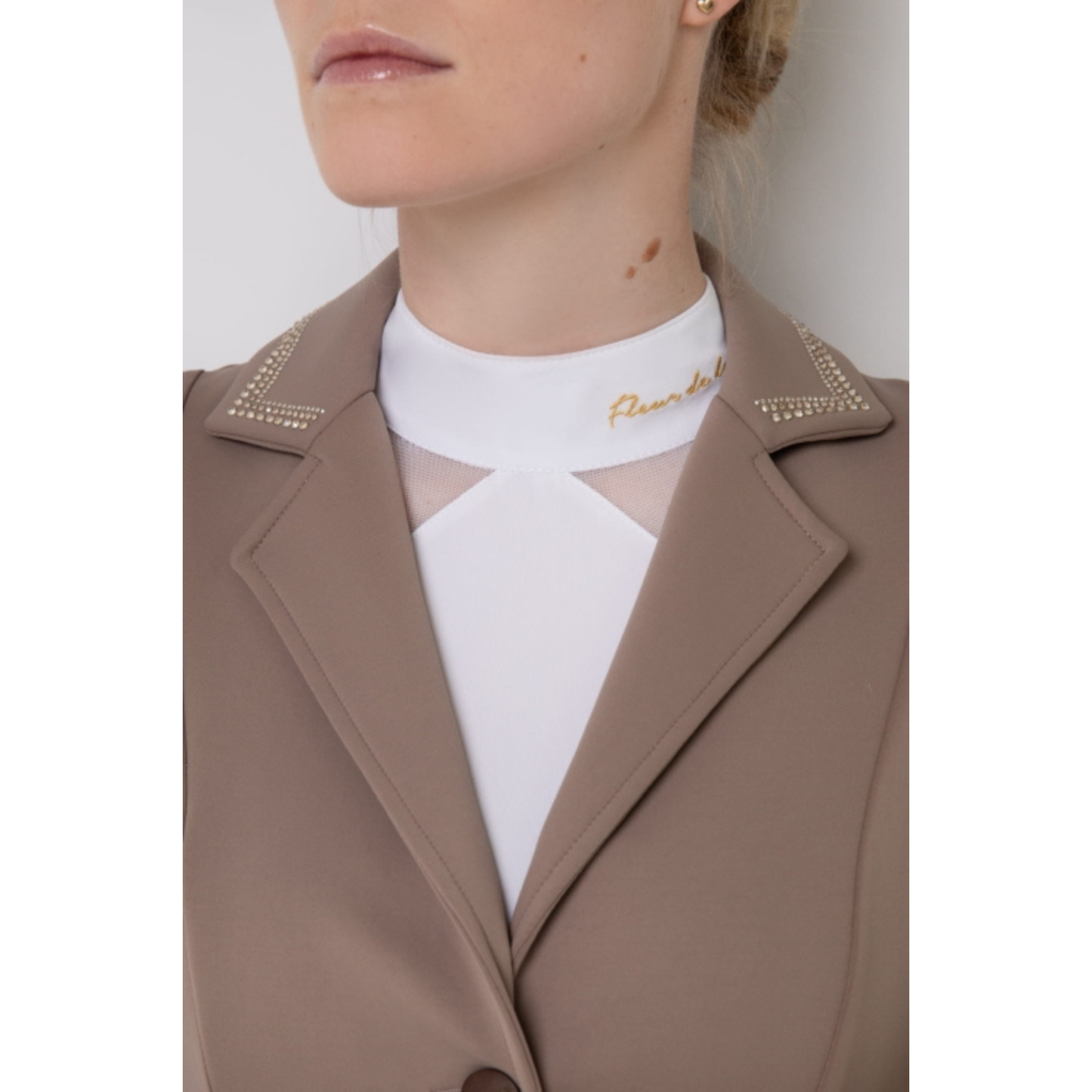 Fleur De Lys Glitter Show Jacket - Beige