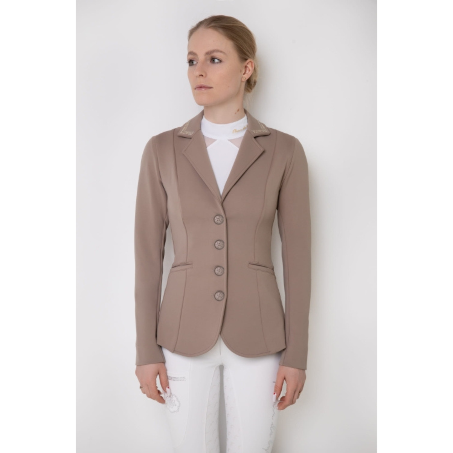 Fleur De Lys Glitter Show Jacket - Beige