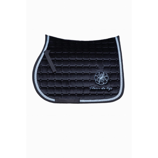 Fleur De Lys Saddle Pad Velvet Diamonds - Black/Blue