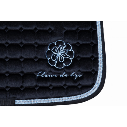 Fleur De Lys Saddle Pad Velvet Diamonds - Black/Blue