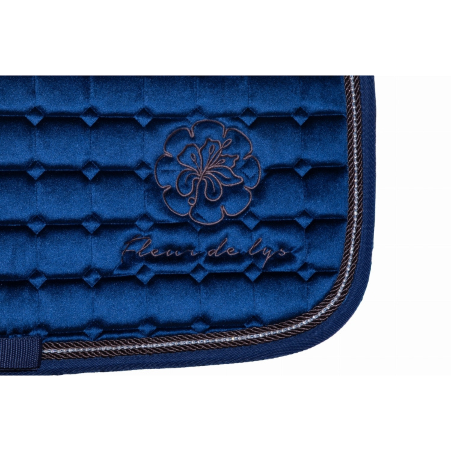 Fleur De Lys Saddle Pad Velvet Diamonds - Navy/Choco